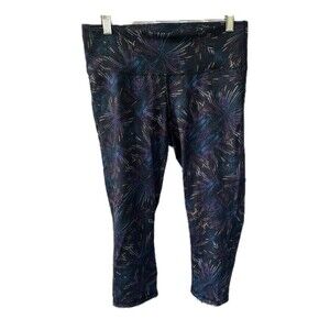 Champion Fireworks Dot Geometric Design Capri Yoga Leggings Hidden Waist Pockets